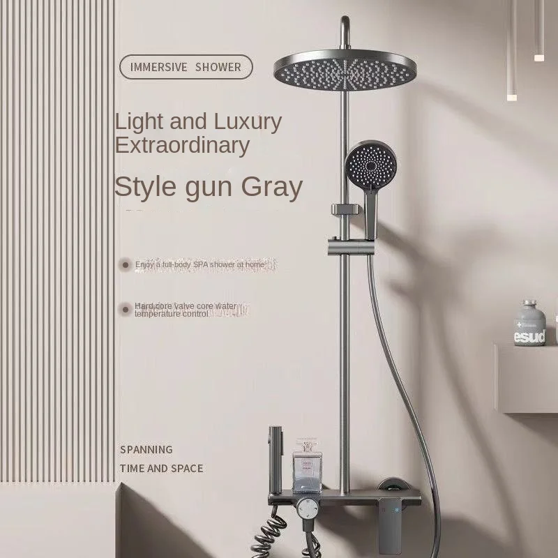 

Knob Type four Ways Water Outlet Sunflower Shower System Wall Mounted Bathroom Shower Faucet Set Rainlfall Bathroom Shower Set