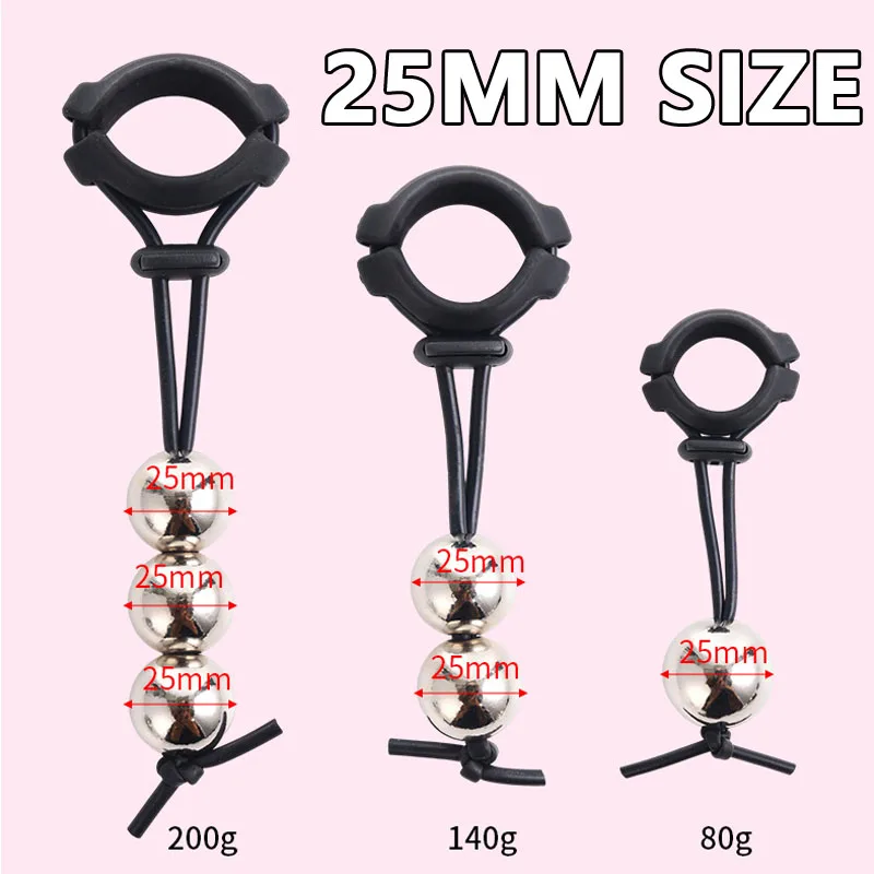 Bdsm Male Penis Ring Exercise Device Weight Bearing Penis Extender Enlargement Stretcher Ball Semen Lock Adult Sex Toys for Men