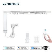 Zemismart WiFi Electric Curtain Motor with Custom Tracks Work with Smart Life App Alexa Google Home Siri Voice Control