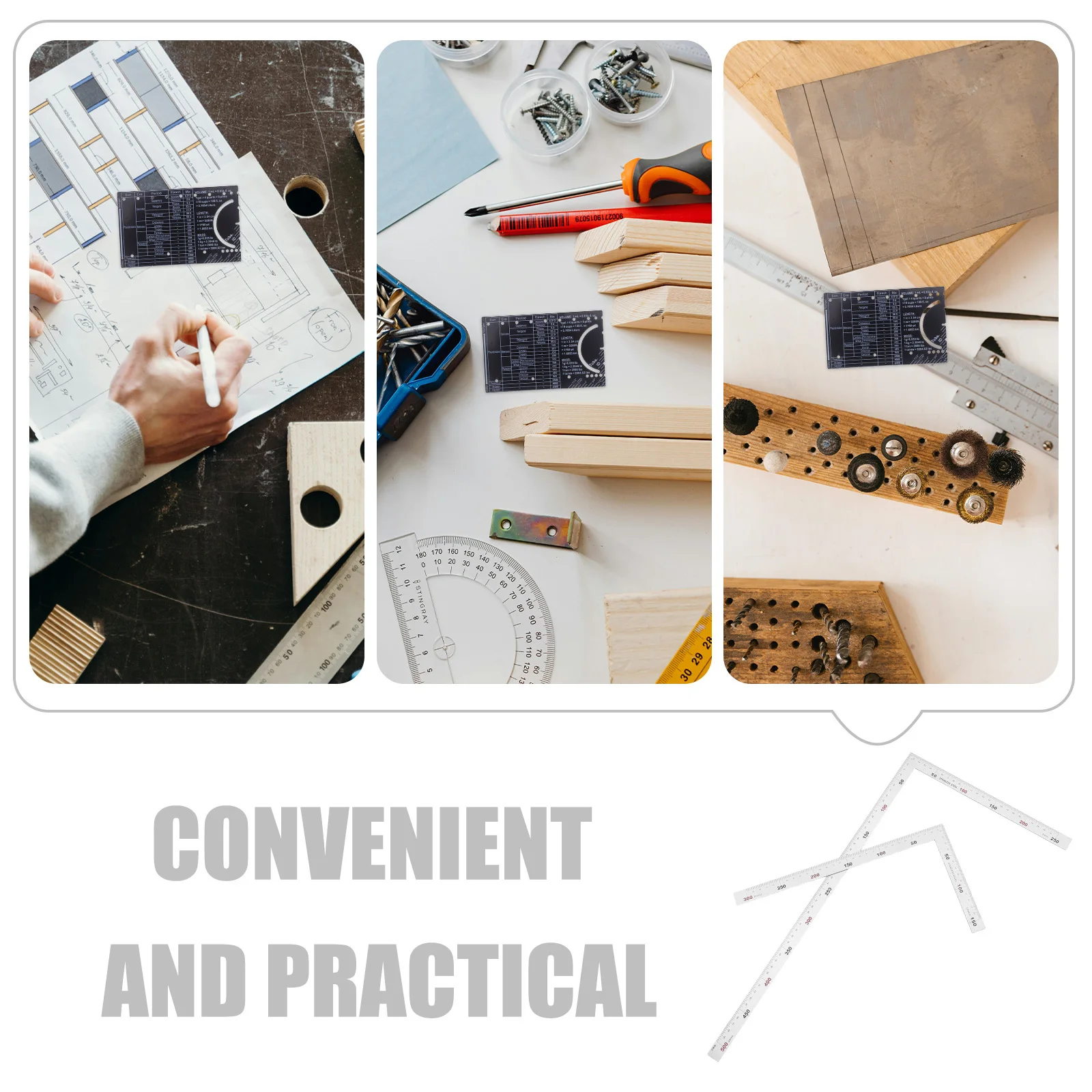 مقياس هندسة الجيب مسطرة معدنية 15 سنتيمتر أداة قياس دقيقة أداة البناء المحمولة طول قياس دقيق