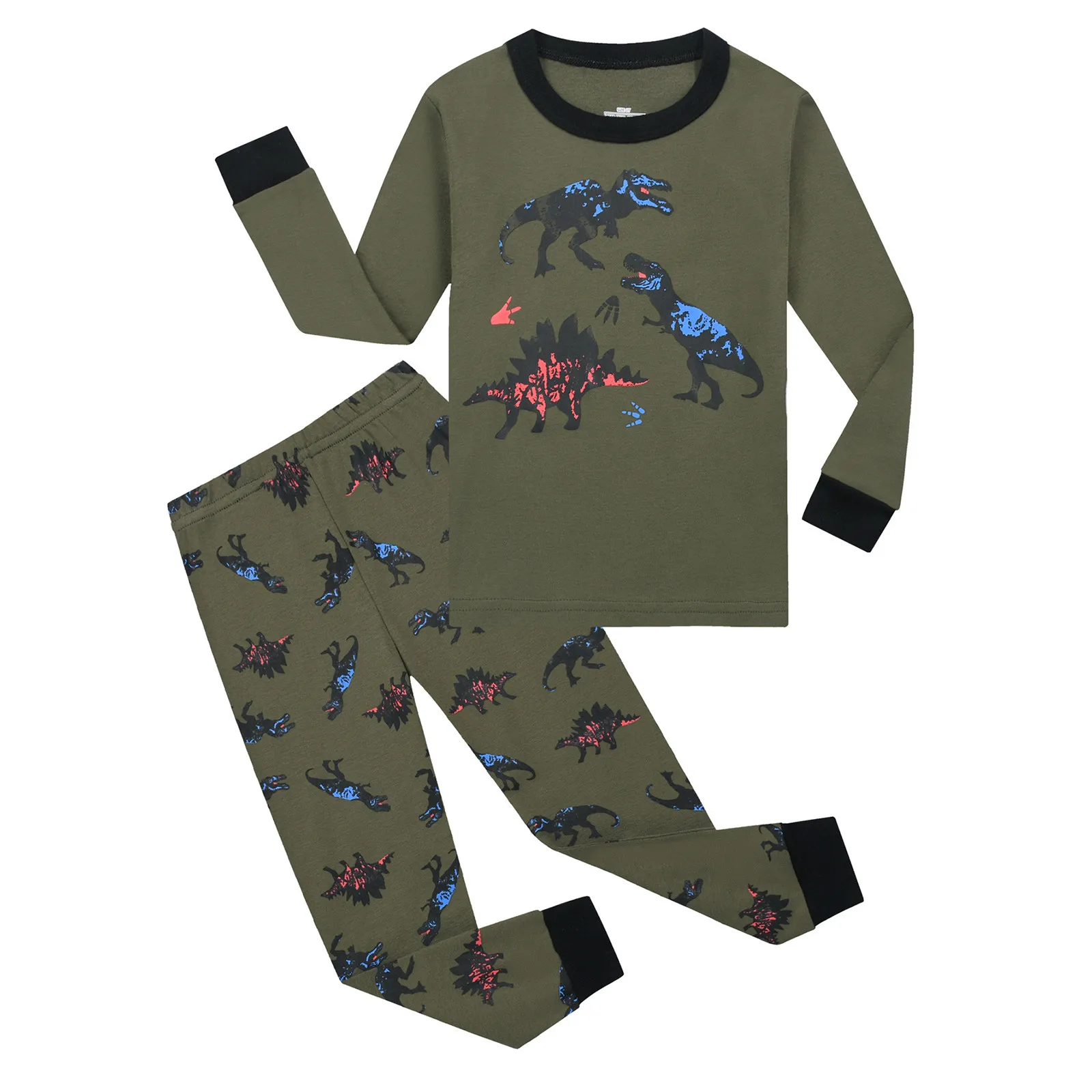 Sleepwear Pajamas Dinosaur Pants shirt Set Boys Cotton Tops Toddler Kids Boys Outfits&Set 3-6 Month Boy Clothes Autumn Winter