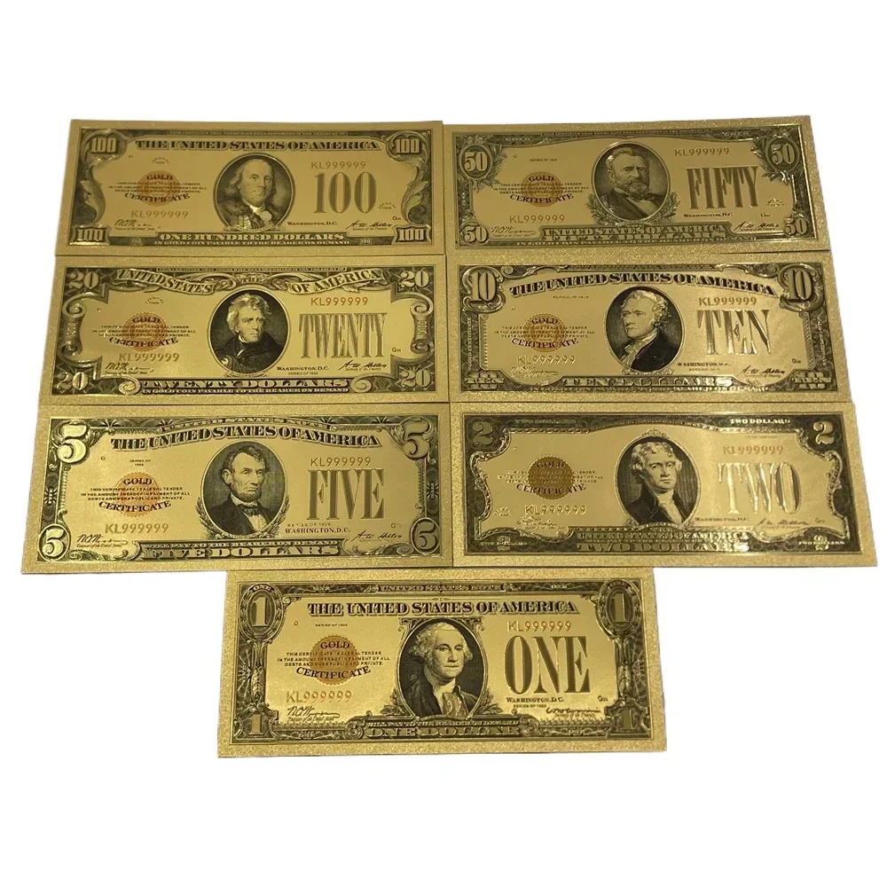 Free shipping design Wholesale Mixed styles America Banknote USD Dollar Banknote in 24K Gold Plated For Collection Gift