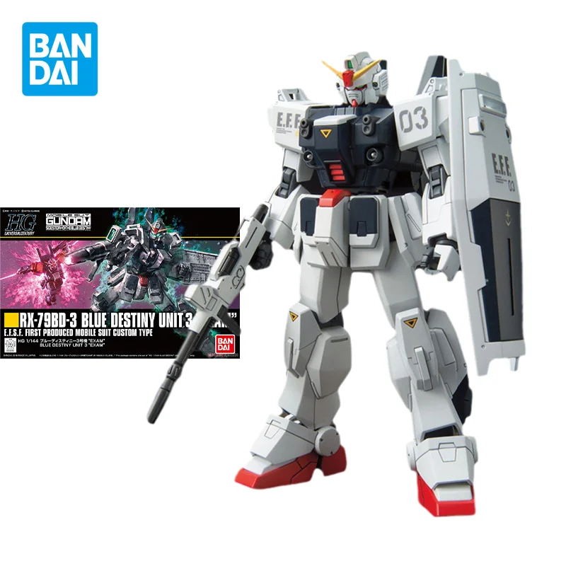 

Bandai Original Gundam Model Kit Anime Figure HGUC 1/144 RX-79BD-3 BLUE DESTINY UNIT3 EXAM Action Figures Toys Gifts for Kids