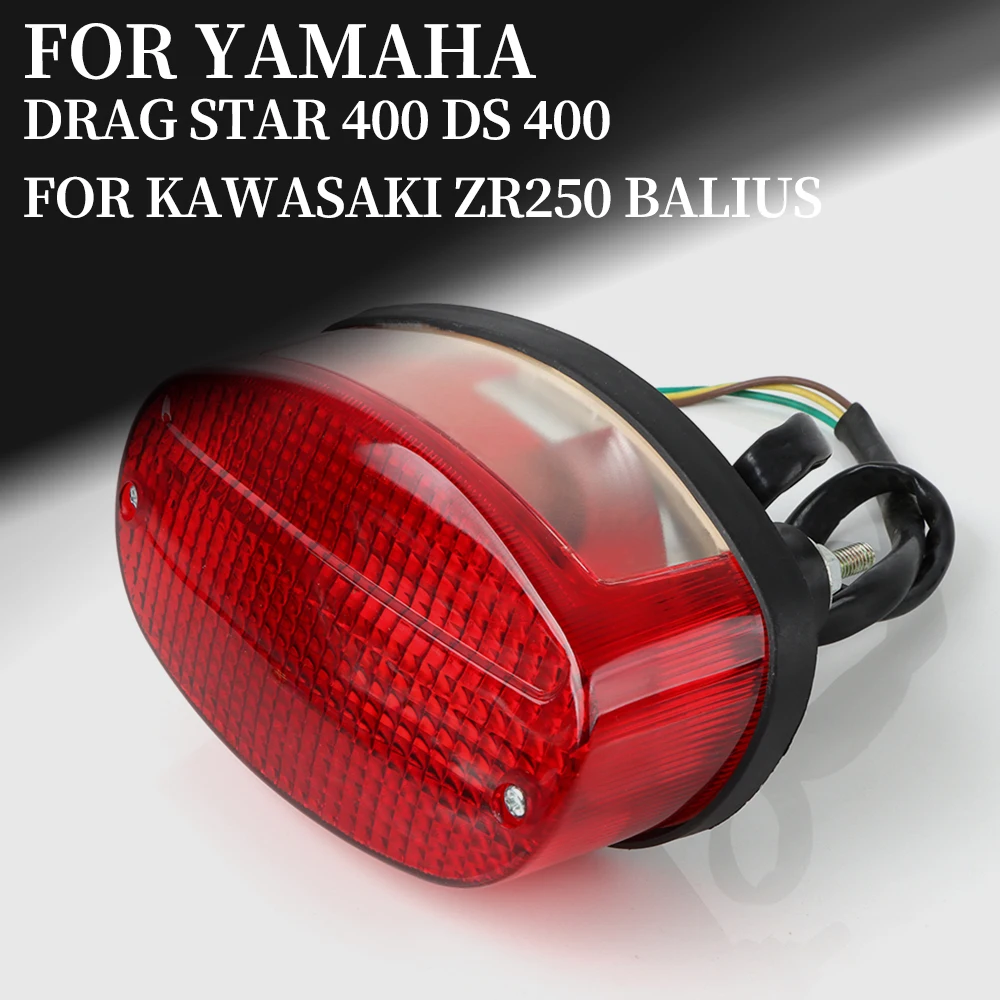 For Yamaha Drag Star 400 DS 400 DS400 For Kawasaki ZR250 Balius Motorcycle Rear Red Taillight Brake Tail Light Stop Indicator