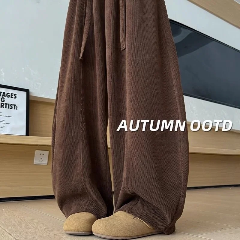 Pantalones Anchos de Cintura Alta Estilo Retro Americano para Mujer, Pantalones Casuales de Felpa Verde Pepino en Pepinillo, ...