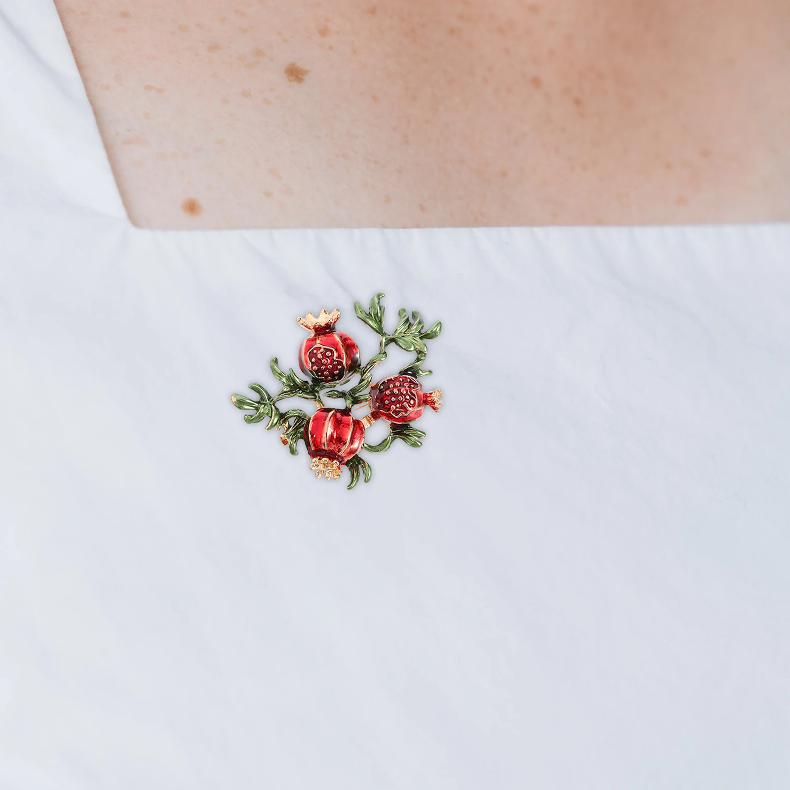 2 spille per all'occhiello, spilla in lega di melograno, elegante versione coreana rossa