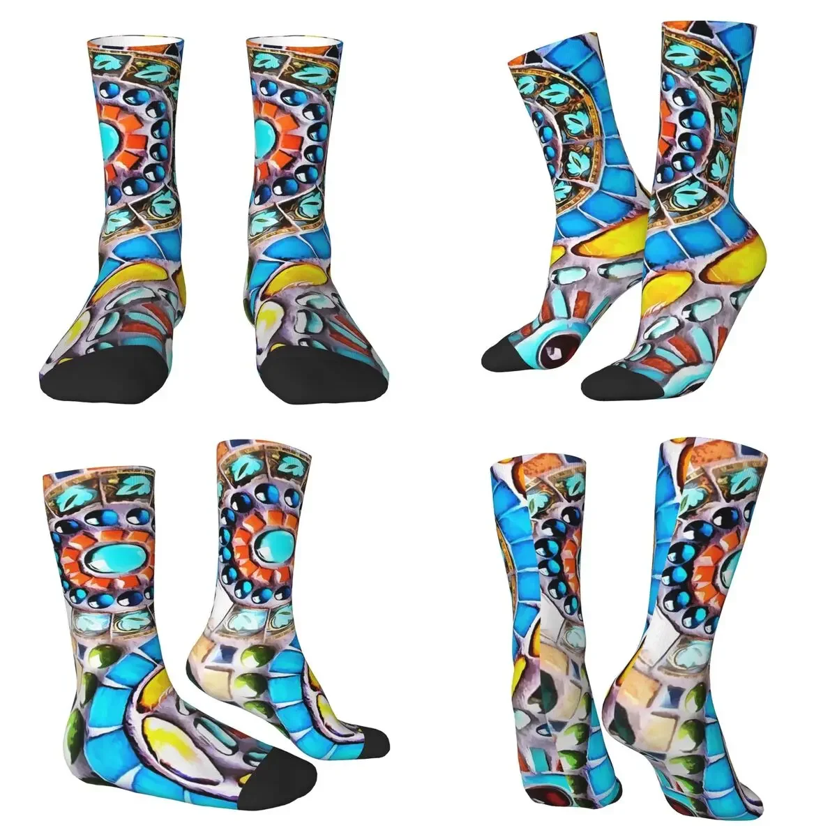 

Gaudi Barselona Mosaic Socks Harajuku High Quality Stockings All Season Long Socks for Man Woman Valentine's Day Gifts