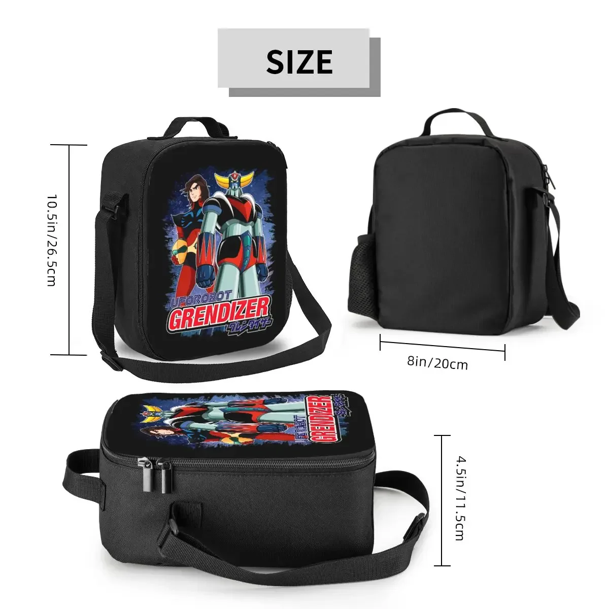 Goldorak Grendizer Actarus Insulated Lunch Bag for Women UFO Robot Goldrake Thermal Cooler Lunch Tote Beach Camping Travel