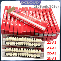 10Box/280Teeth Dental Denture Composite Resin Teeth Full Mouth Upper Anterior Lower Posterior High Wear-Resistant 22# 23# A2/A3