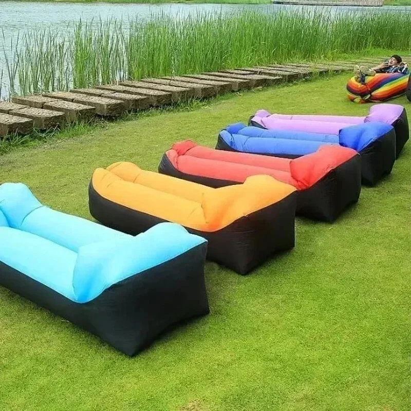 230*70cm Fast Inflatable Air Sofa Bed Trend Outdoor Beach Lazy Bag Sofa, Good Quality Inflatable Air Bag Sleeping Bag For Picnic