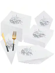 25PCS Disco Ball Cocktail Napkins Theme Bachelorette Hen Party Bridal Shower Bride To Be Dancing Queen Let’s Go Girls Decoration