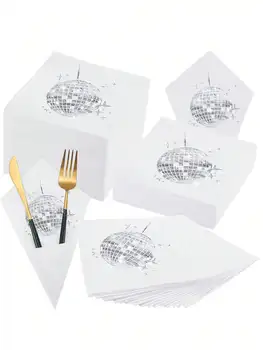 25PCS 디스코 볼 칵테일 냅킨 테마 독신 암탉 파티 신부 샤워 신부 춤 여왕이 될 것입니다 소녀 장식