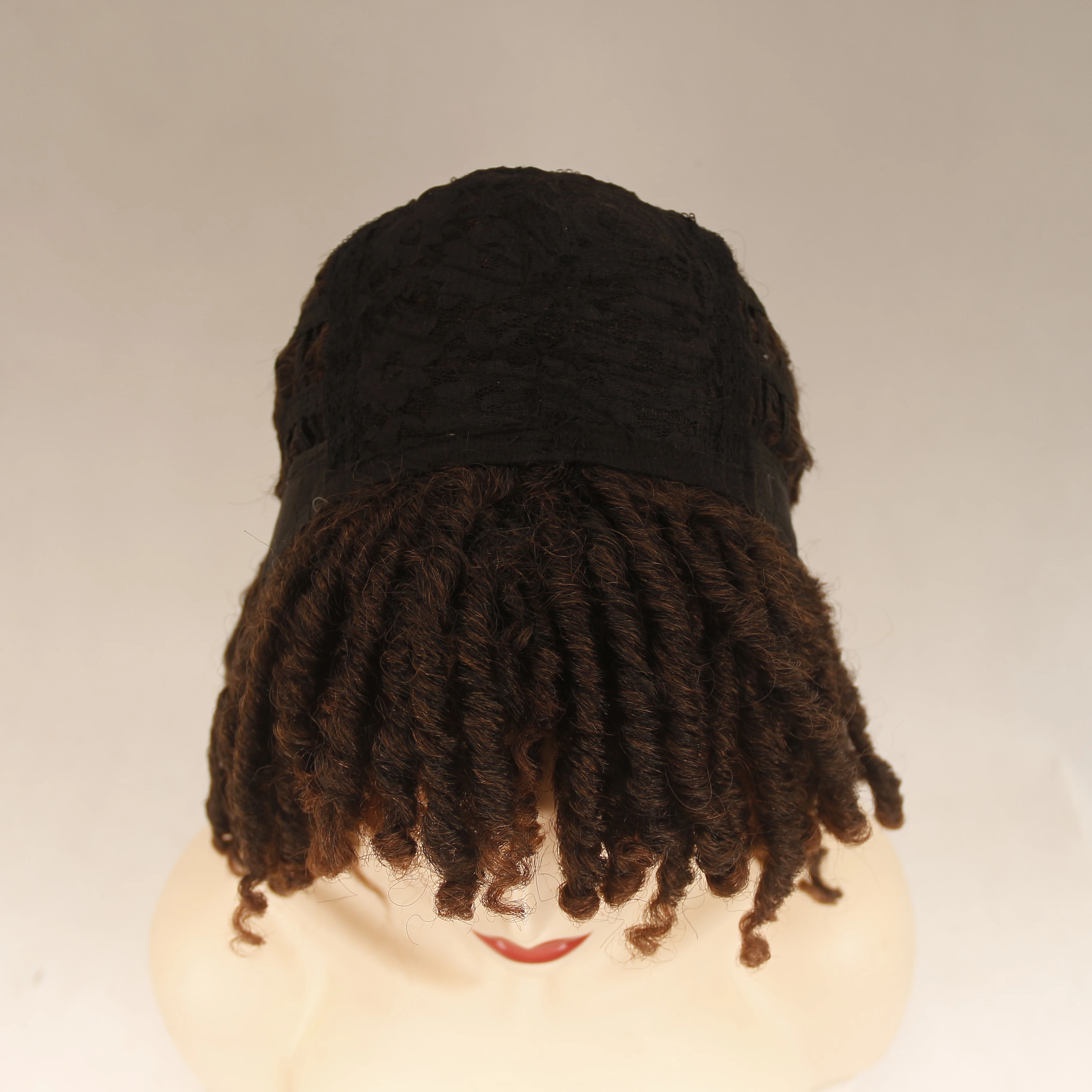 Hochwertige braune kurze Dreadlock synthetische Perücken für schwarze Frauen/Mann stilvolle Flecht Häkeln Twist Haar Perücke