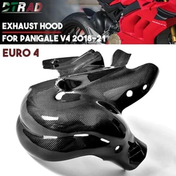 For Panigale V4 V4S V4R Streetfighter V4 S 2018-2021 Full Carbon Fiber Exhaust Hood Heat Shield Motorcycle Accessories Euro 4