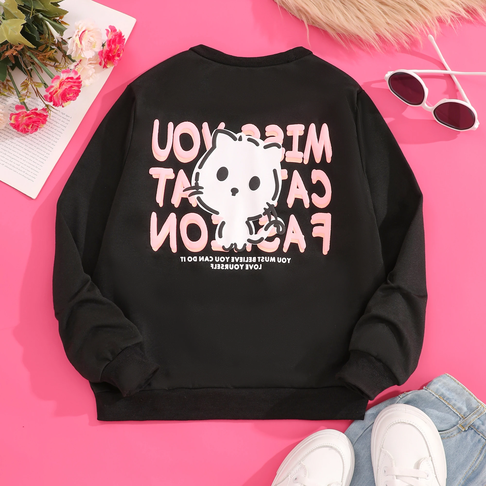 2024 Kids Girls Clothes Spring Autumn Long Sleeve Girls Top Cartoon Casual Cotton Fashion Children Shirt 8 9 10 11 12 Years Old