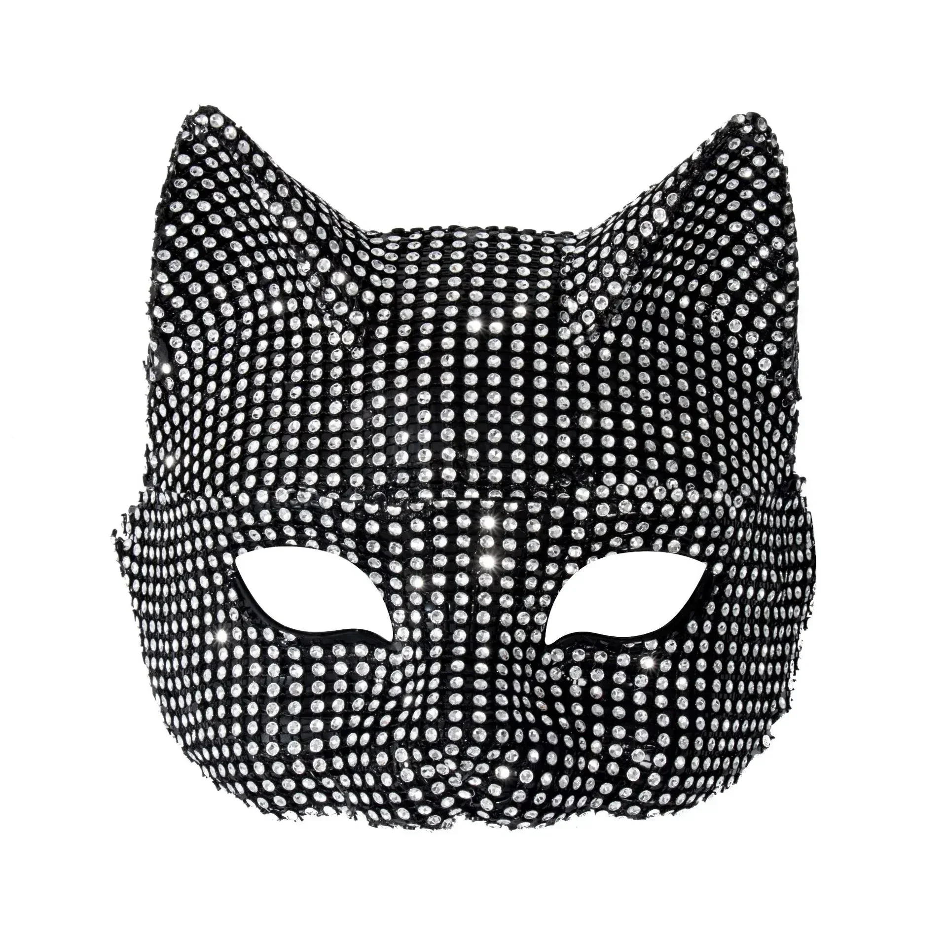 QQ Cat Eye Mask Halloween Party Toy Shiny Cat Diamond Mask Sexy Half Face Masquerade Halloween Party Cosplay Mask Costume Props