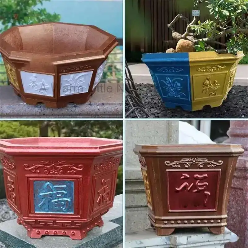 

Thickened Plastic Flower Pot Mold European Garden Cement Bonsai Model Large Concrete Mold Home DIY Making Flower Pot Tool