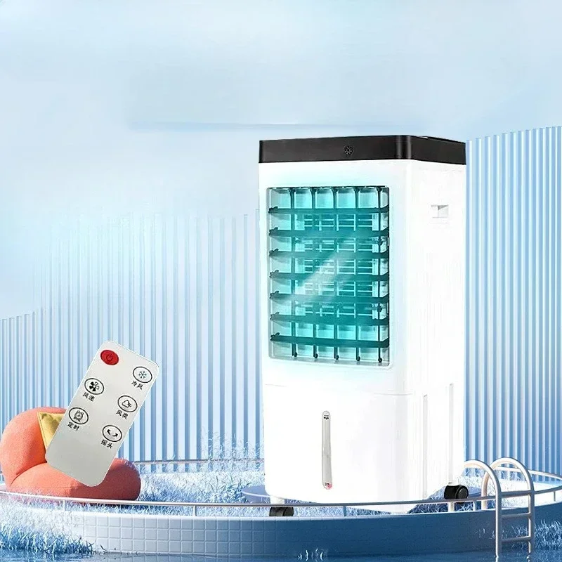Household Mobile Water Cooling Air Conditioner Fan Visible Water Tank Chiller Fan 110‑220V Portable Small Refrigeration Cooling
