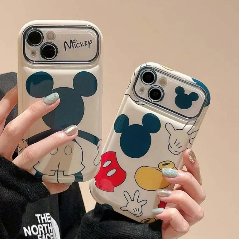 Disney Mickey Mouse Case for IPhone 14 13 12 11 Pro Max Plus Cartoon Phone Shell Shockproof Soft Cover Full Cute Protective Case