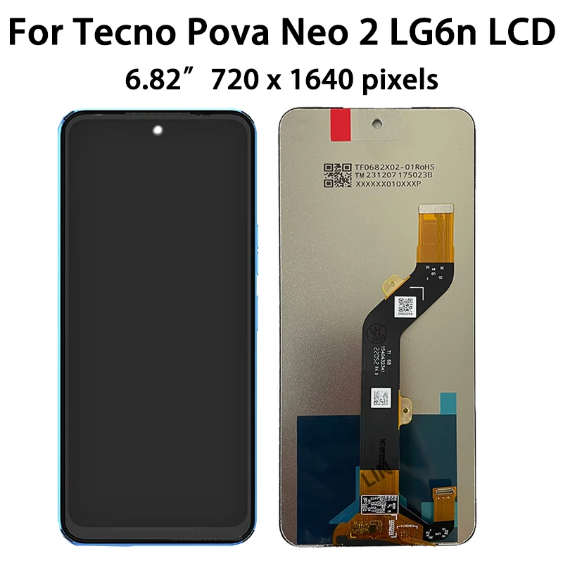 AAA+ For Infinix Tecno Pova Neo / Neo 2 / Neo 3 LCD LE6 LG6n LH6n Display  Display Screen Frame Touch Panel Digitizer Assembly