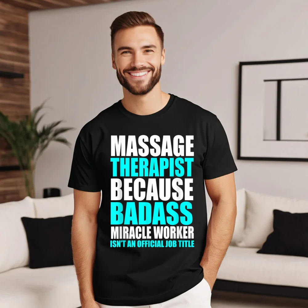 Crew Neck Funny Massage Therapist T Shirt Pure Cotton Female Tshirts Classic Short Sleeve Tees Cute Graphic Tees