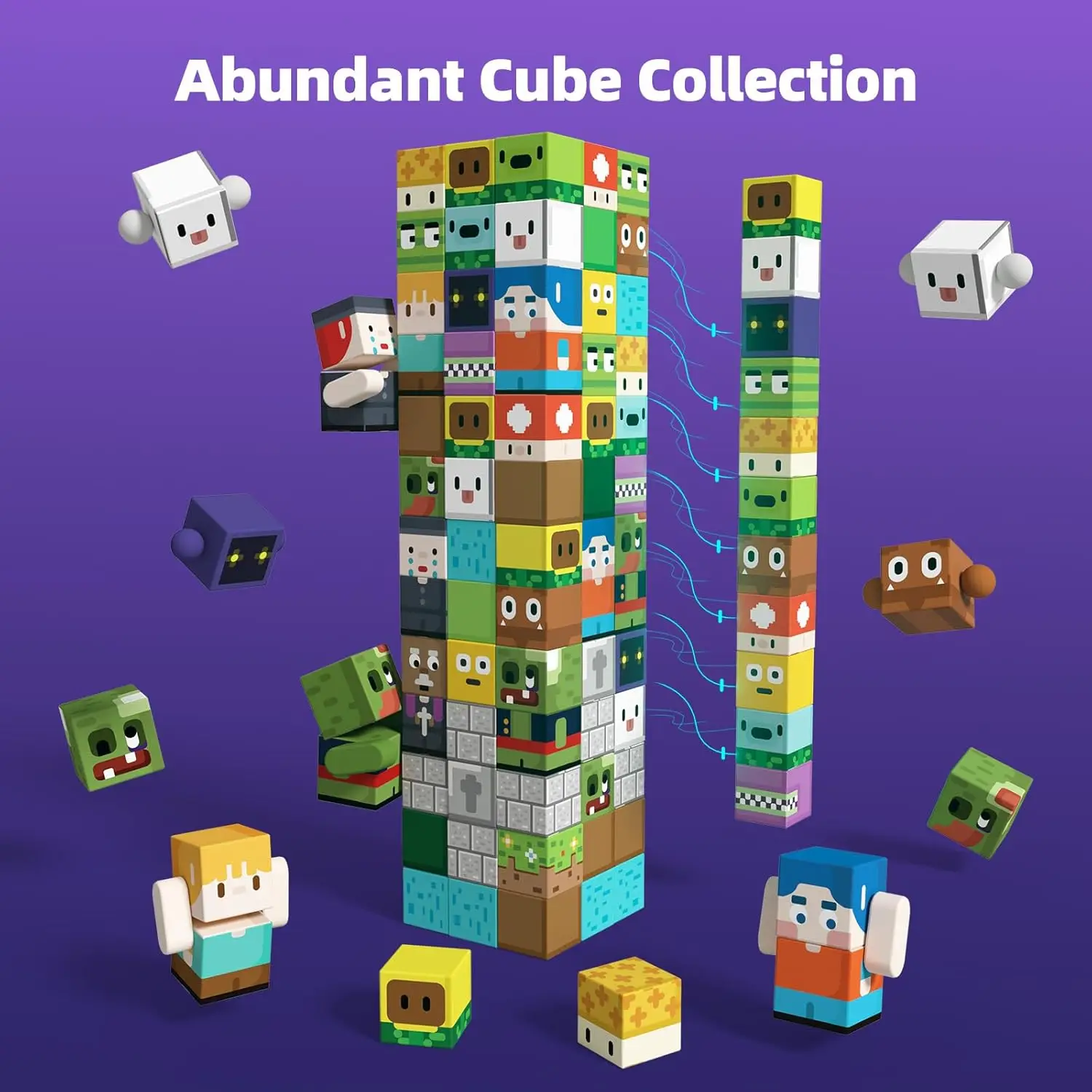 Blocs de construction magnétiques Mine World, ensemble de cubes magnétiques pour garçons et filles de 3 ans et plus, modèle de style Pixel, plaque de Base, jouet STEM