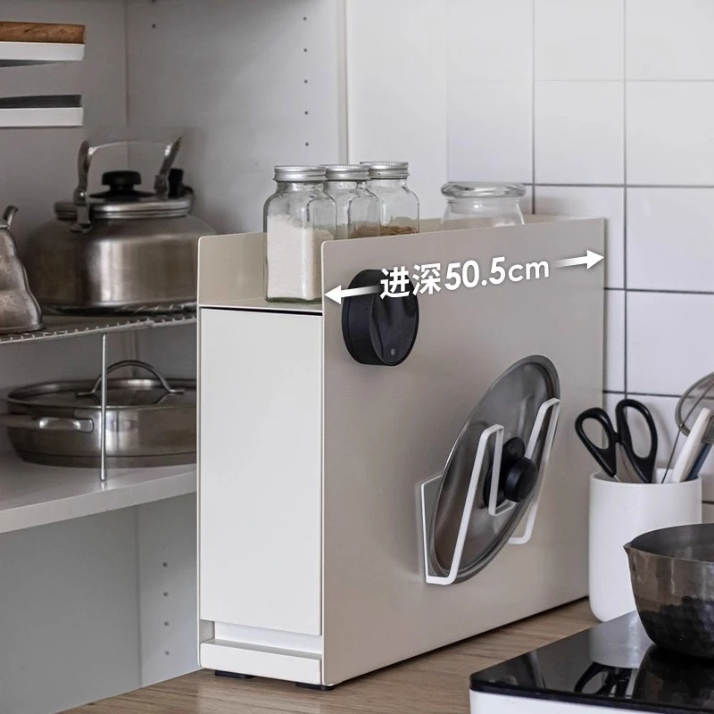 

Magnetic Spice Rack Countertop Iron Organizer for Oil Salt Containers Kitchen Seasoning Shelf Pull Out Type Condiment Holder