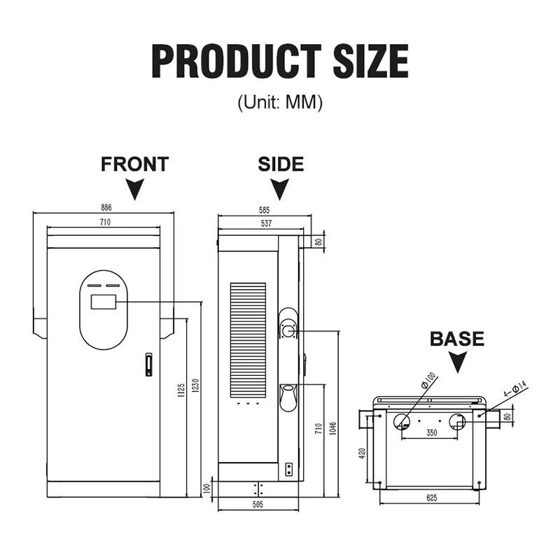 เครื่องชาร์จเร็ว EV 120kW ที่มีความเข้ากันได้กับประเภท 2 และช่วงแรงดันไฟฟ้ากว้าง (380V-480V) เพื่อการชาร์จประสิทธิภาพสูง