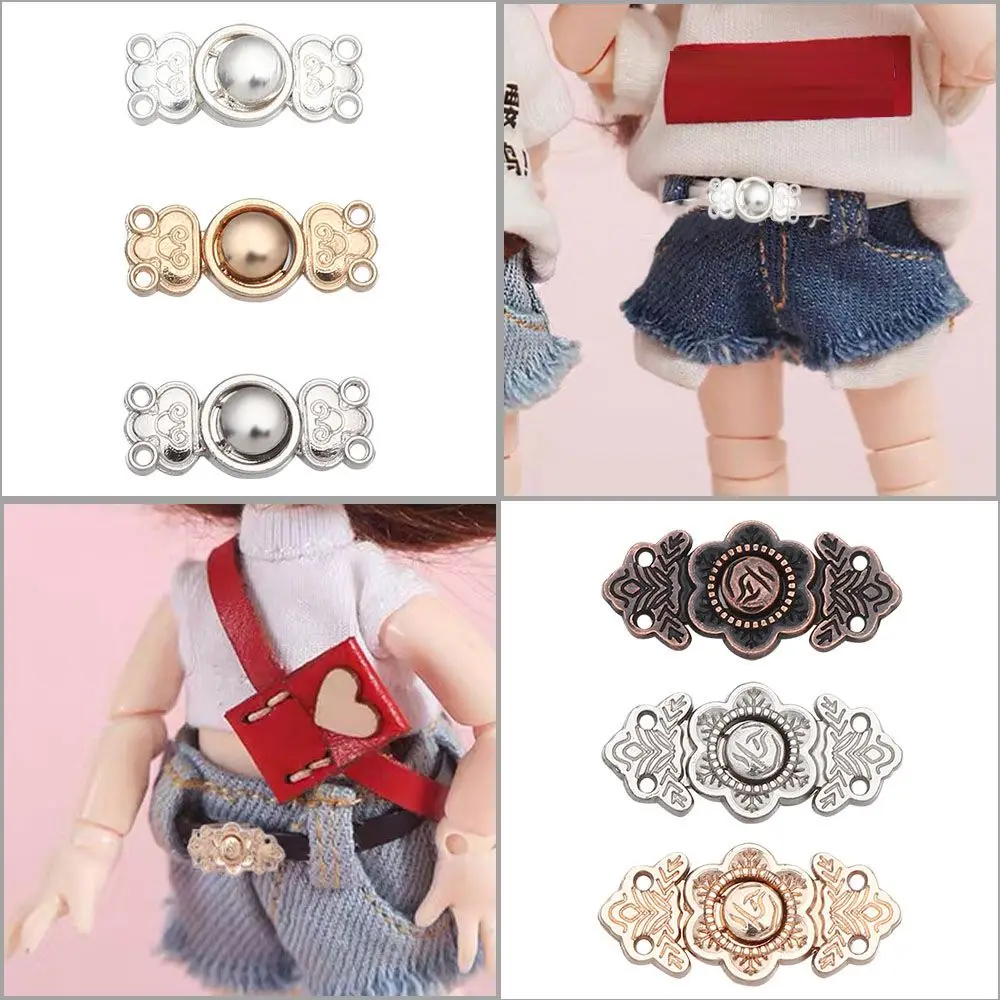 5pcs 2 Styles Dolls Sewing Accessories Mini Ultra-small Metal Belt Buckle DIY Dress Decor Shoes Buckles  Bags Clothes