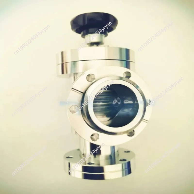 Ultra high vacuum CF/KF manual baffle valve, variable diameter right angle manual valve KF/CF16/25/35/40/50