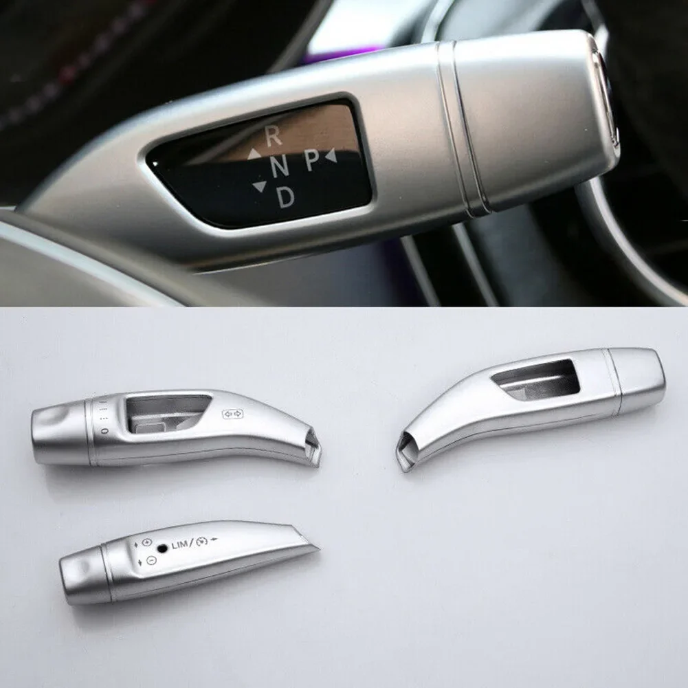 

3pcs Car Styling Chrome Wiper Shift Lever Cruise Covers Frame Stickers Kit Trim For Mercedes Benzs CLA C E S Class W205 W213