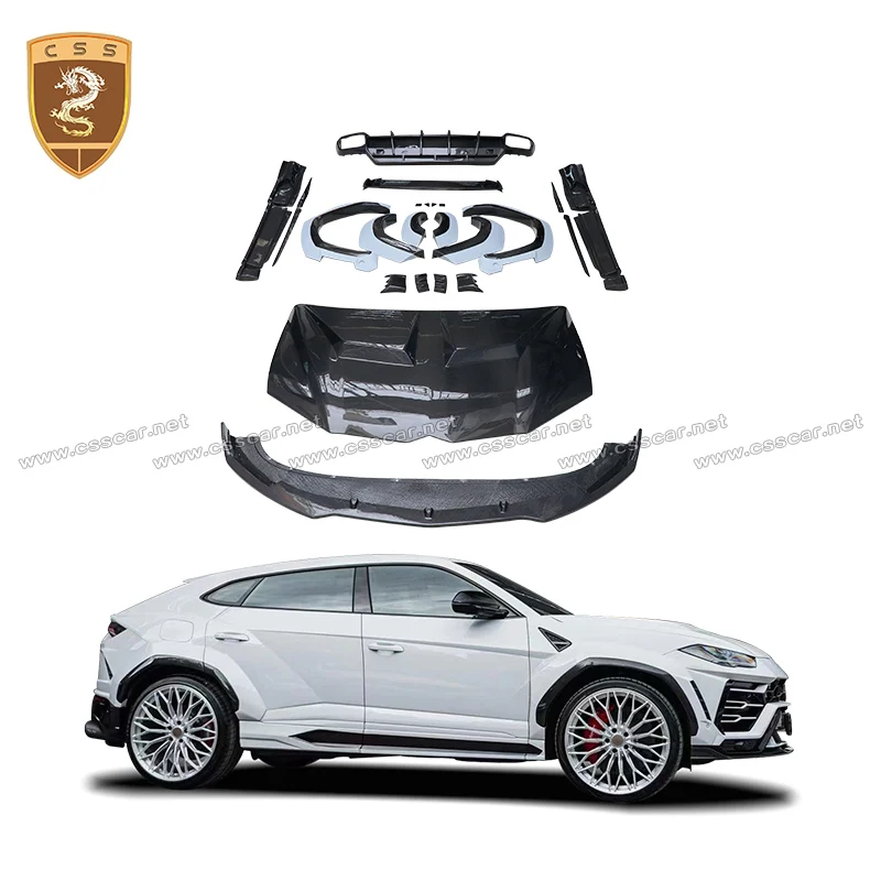 For Lamborghini URUS 1016 Style Twill Carbon Fiber Front Rear Bumper Lip Side Skirt Engine Hood Bonnet Cover Wheel Eyebrow Kits