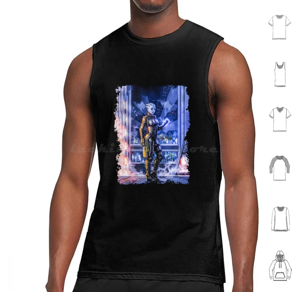 Mass Effect-Liara Tank Tops Vest Sleeveless Mass Effect Shepard Video Games Normandy N7 Bioware Commander Shepard Gaming