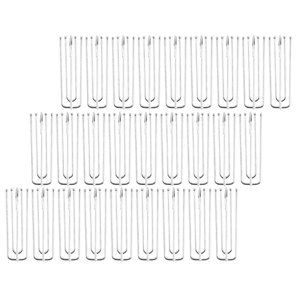 

30 Pcs Stainless Steel 4 prong Curtain Hooks Black Metal Drapery Hanging Accessories for Window Decor Easy Install