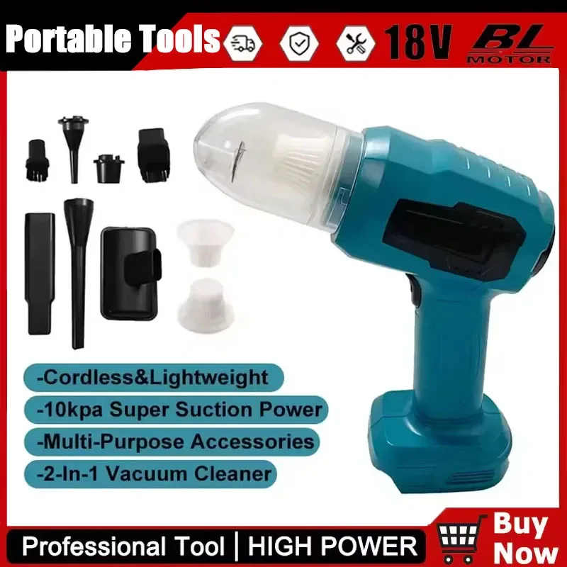 

Беспроводной мини-пылесос Makita для автомобиля, многофункциональный, ручной, перезаряжаемый, 18В, с аккумулятором