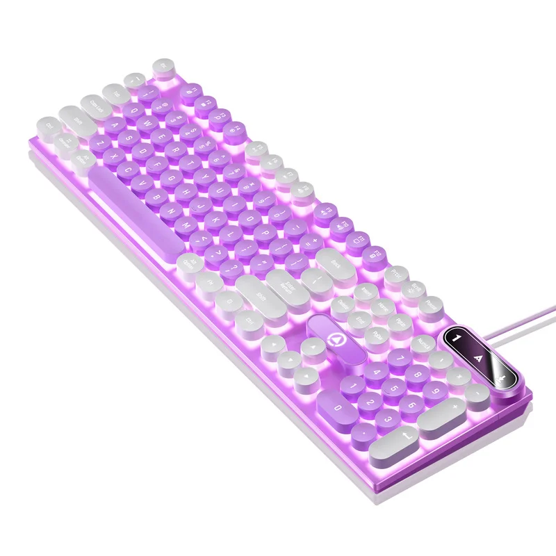 Imagem -05 - Teclado Mecânico K600 Esculpido em Prata 104 Teclas com Fio Material Abs Keycap Suspenso Impermeável Arredondado Punk Design Jogo Escritório