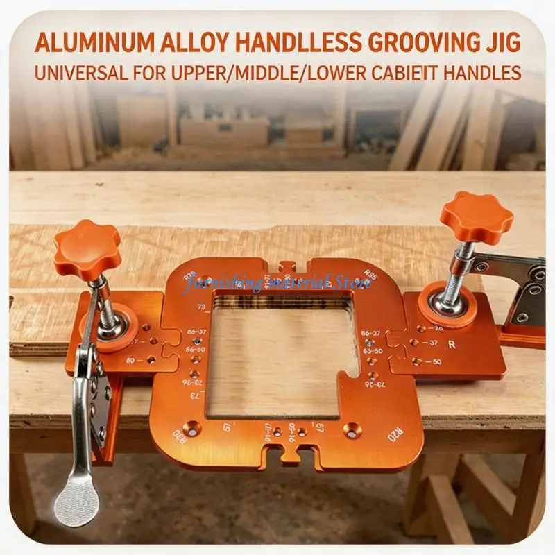 Y5GD Aluminum Cabinet Grooved Routing Template for R20/R25/R30/R35 Woodworking