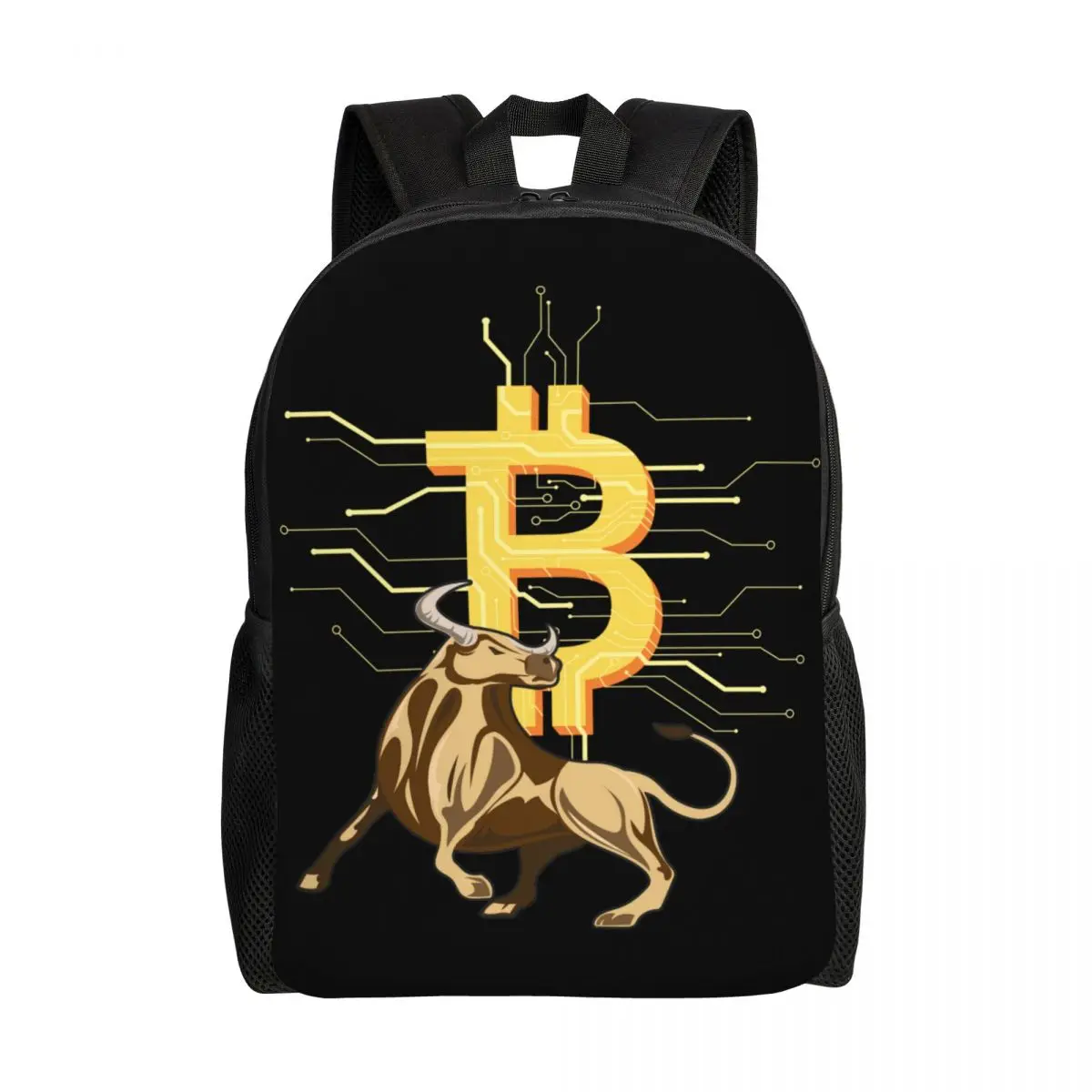 

Bitcoin Bull Travel Backpack Men Women School Laptop Bookbag BTC Crypto Currency College Student Daypack Bags