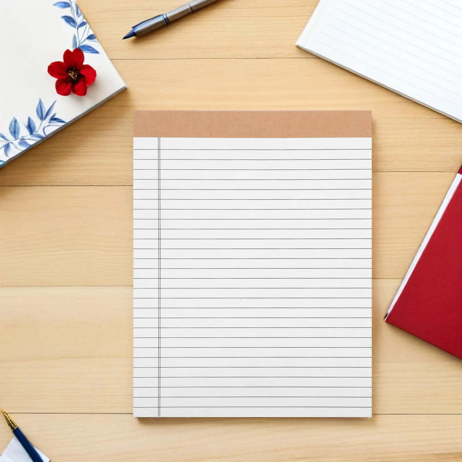 

5Pcs Legal Notepads White Lined Letter Size Paper Notebook Double-Sided Bleed-Proof Pages Top Perforation for Home Office