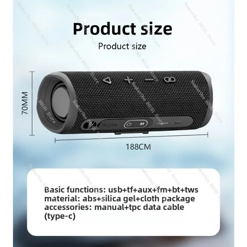 FL1P6 Bluetooth Speaker Wireless Kaleidoscope Portable Bass Speaker with RGB Light for Home Outdoor Use