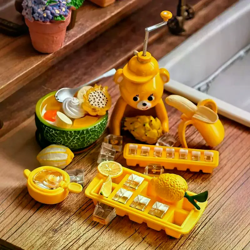 

2pcs Girl Toy New Miniature Dollhouse Food Ice Scoop with Ice Storage Box Model Toys for Doll Accessories