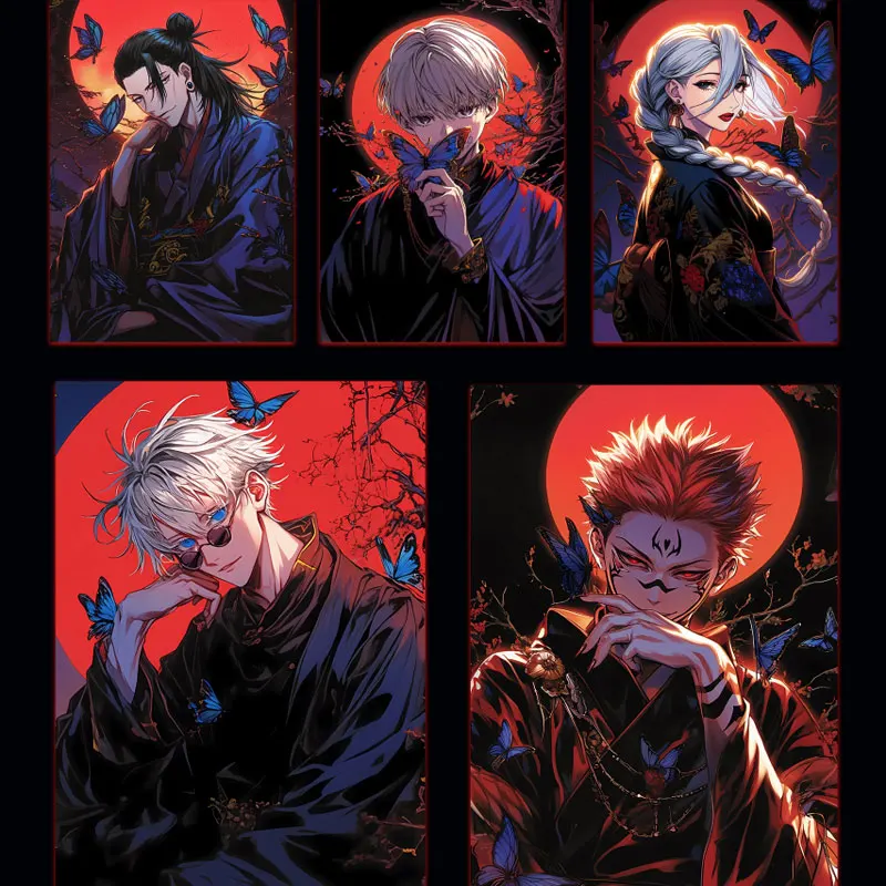 최신 도매 Jiangxin 문화 Jujutsu Kaisen 아크릴 색종이 JJK 거래 거래 애니메이션 Gojo Nanami ACG TCG 선물