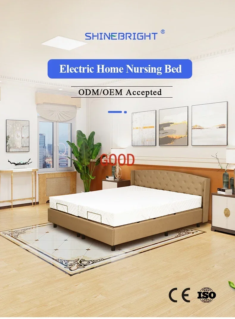Letto matrimoniale Deluxe Letto per allattamento elettrico per la cura della casa dal design moderno per anziani