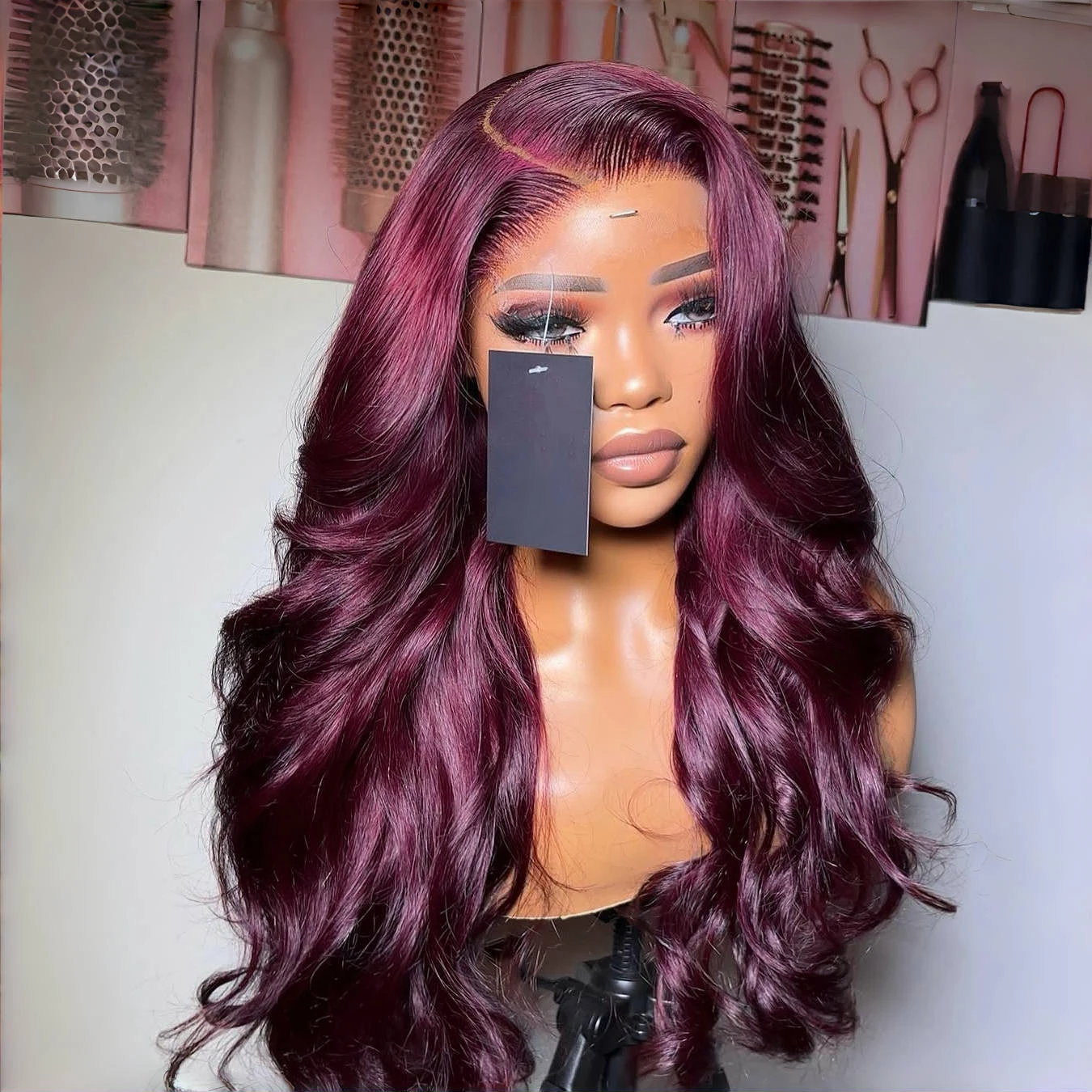 

Purple Lace Front Wig Women's Wig Body Wave Pre Plucked Hairline With Baby Hair Glueless FiberSynthetic Lace Front Wigs