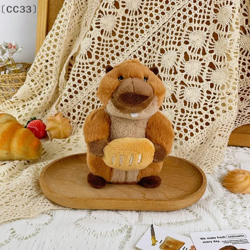 〔CC33〕Cute Creative Groundhog Plush Pendant Cartoon Stuffed Animal Doll Keychain Backpack Hanging Decoration Keyring Gifts