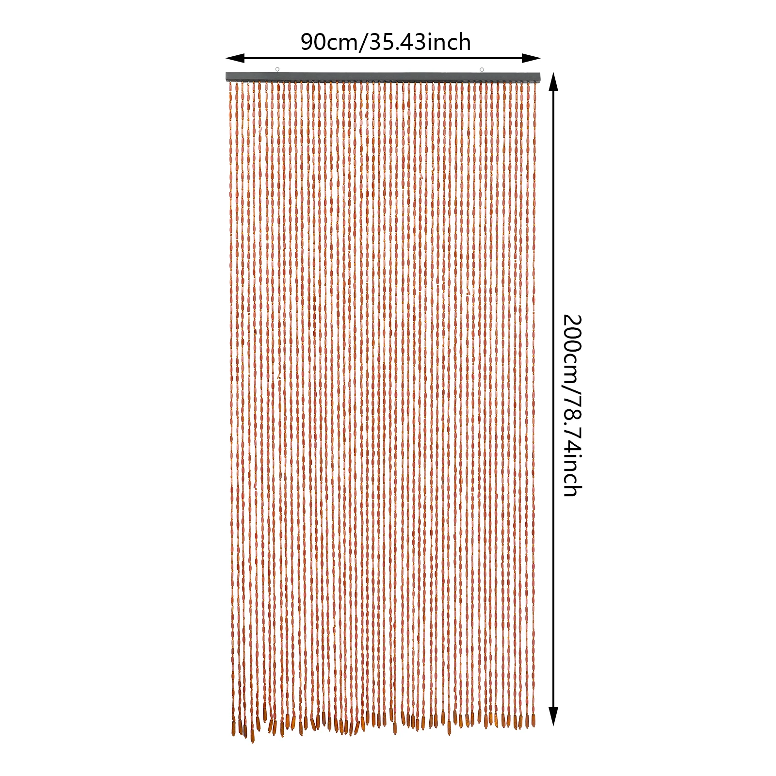 

Beaded Curtain, Door Curtain, Handmade Bamboo Panel, 90x200cm Large Size, 52 String Entryway Divider, Durable Wood Beads, Coffee Color, Elegant Home Decor for Room, Window, Wall Covering, Boho Style, Rural Retro Decoration