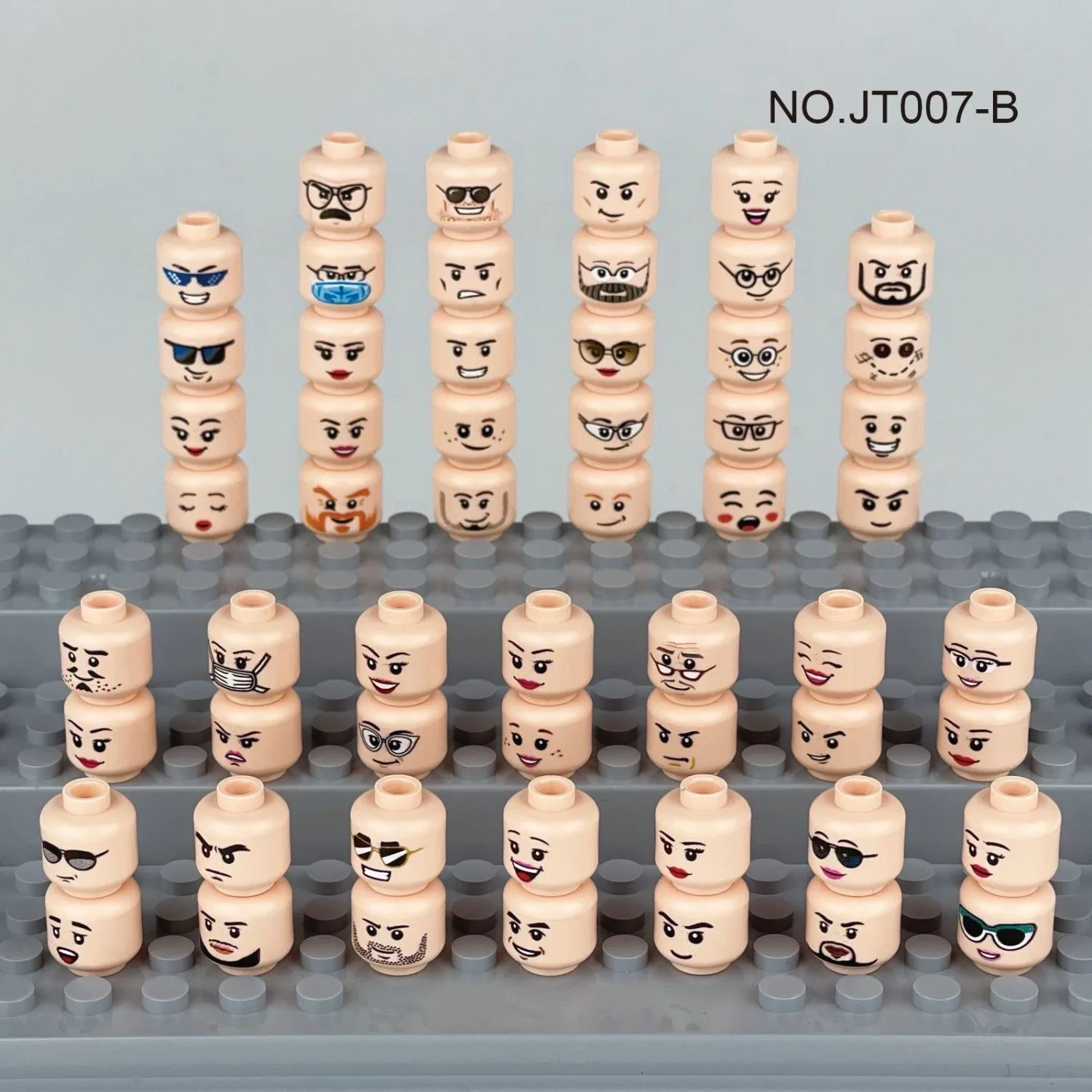 Buildings Blocks 3626 Figure Head Faces Creative Laugh Cry Cute Facial Expression Toy For High-Tech MOC Set