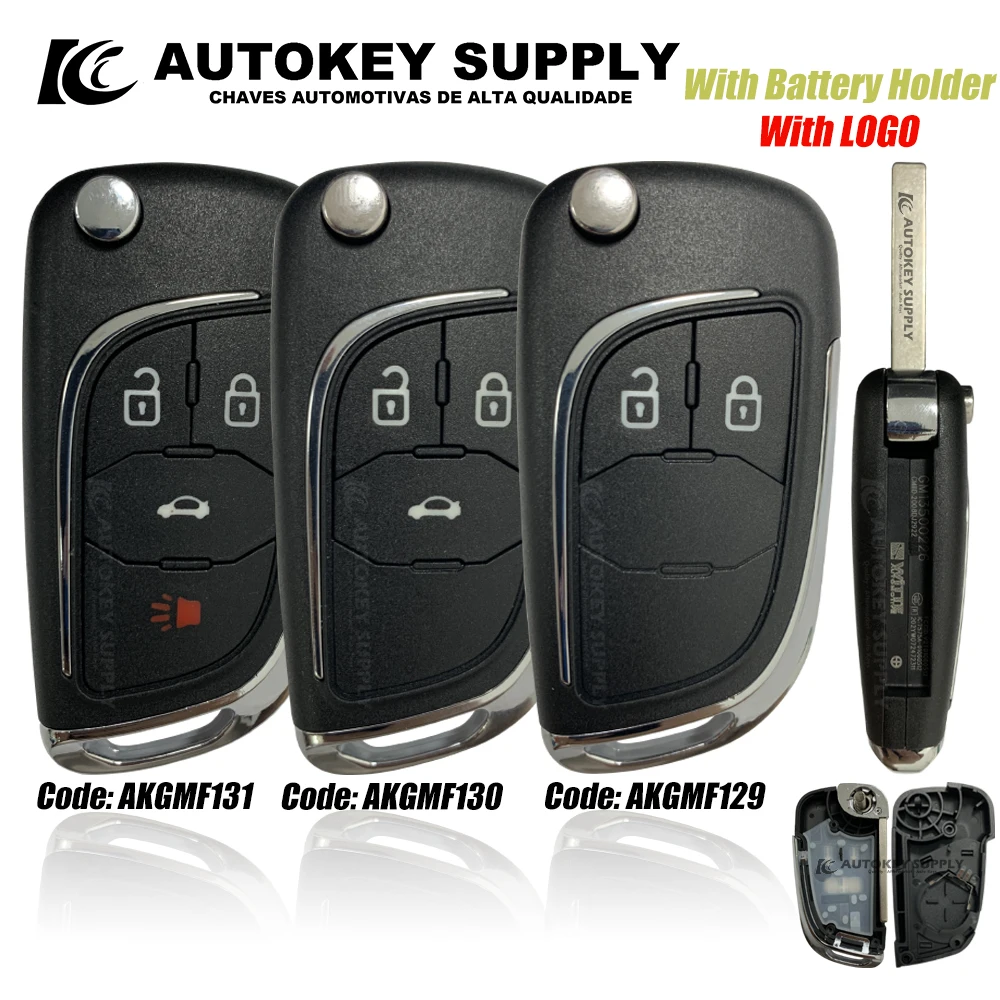 Modified ForChevrolet  2/3 Button Remote Flip Key With Blade (Higher Quality) AKGMF129 AKGMF130 AKGMF131 Autokeysupply