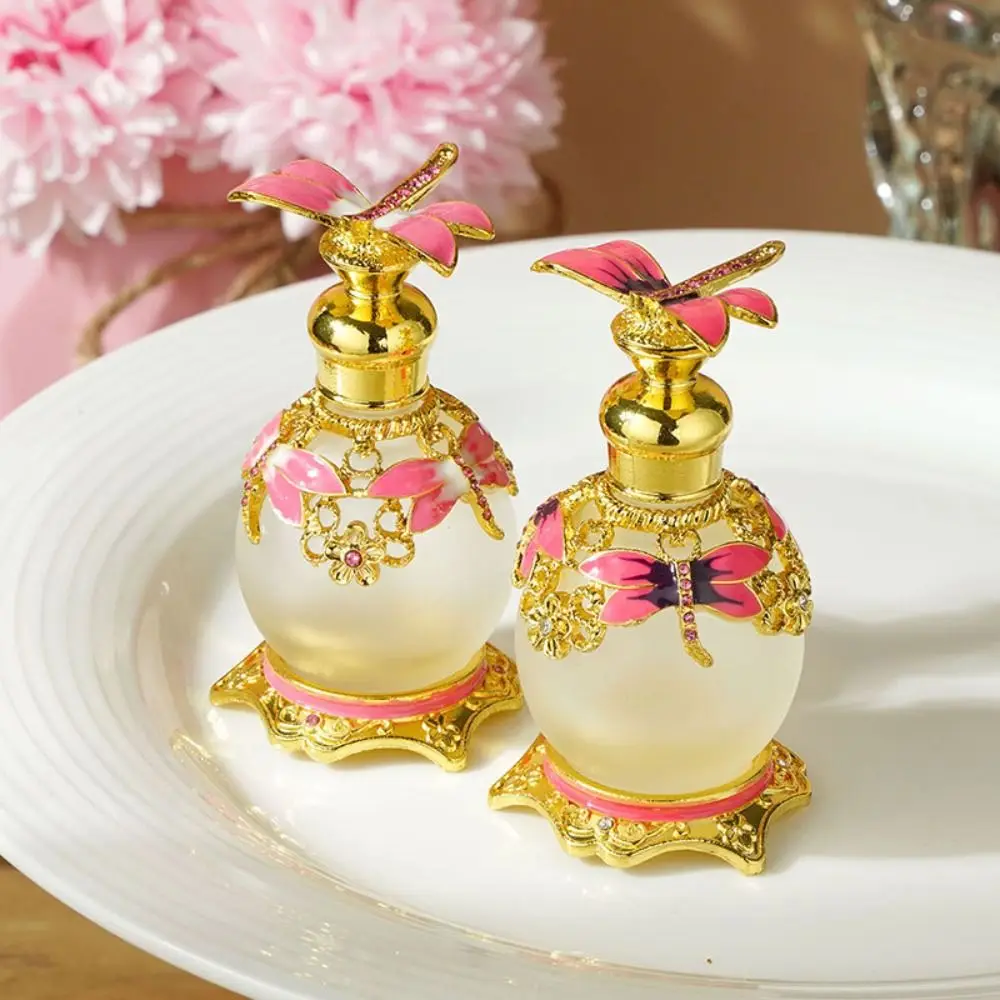 15ML/25ML Essential Oil Dropper Bottle Luxury Dubai Style Travel Cosmetic Containers Vintage Glass Exquisite Dispenser