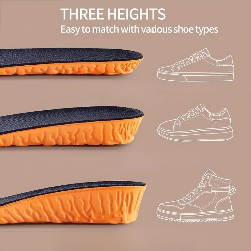 1 زوج الارتفاع زيادة النعال للنساء الرجال غير مرئية 1.5-3.5 سنتيمتر الأحذية وسادة قوس دعم قدم الرعاية نعل #3